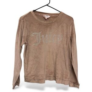 Y2K Juicy‎ Couture Rhinestone Long Sleeve Pj Top Beige/Pink Size Small TOP ONLY